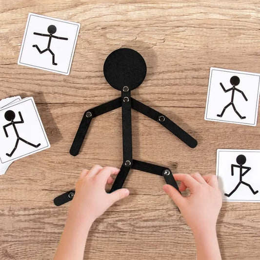 Action Cards with wooden man