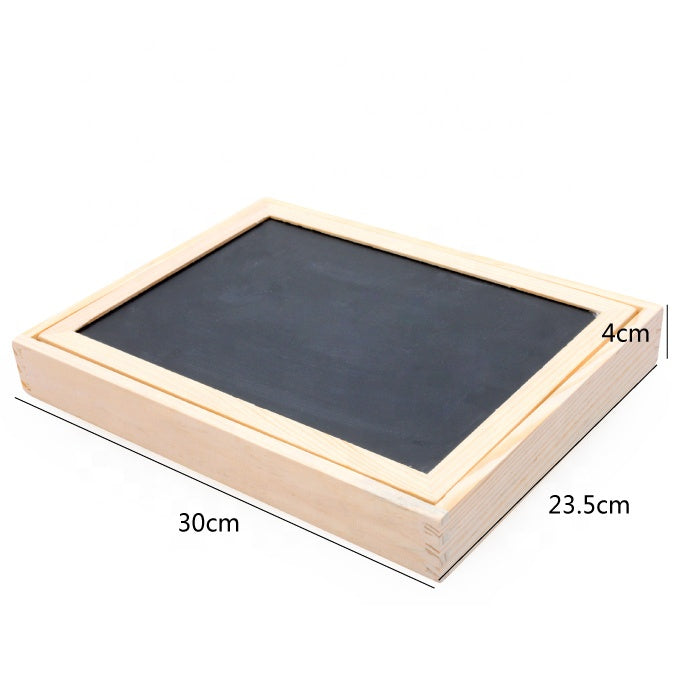 white-chalk board with magnetic puzzle