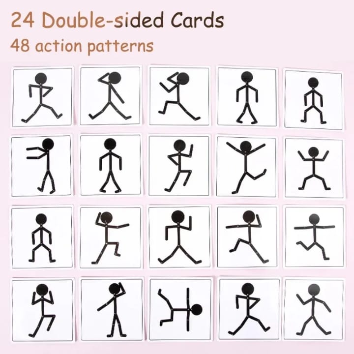 Action Cards with wooden man