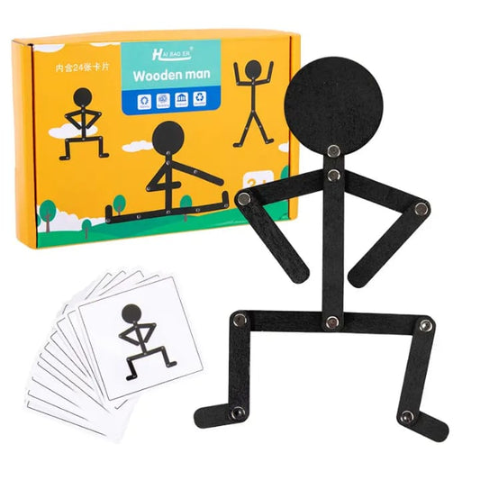 Action Cards with wooden man